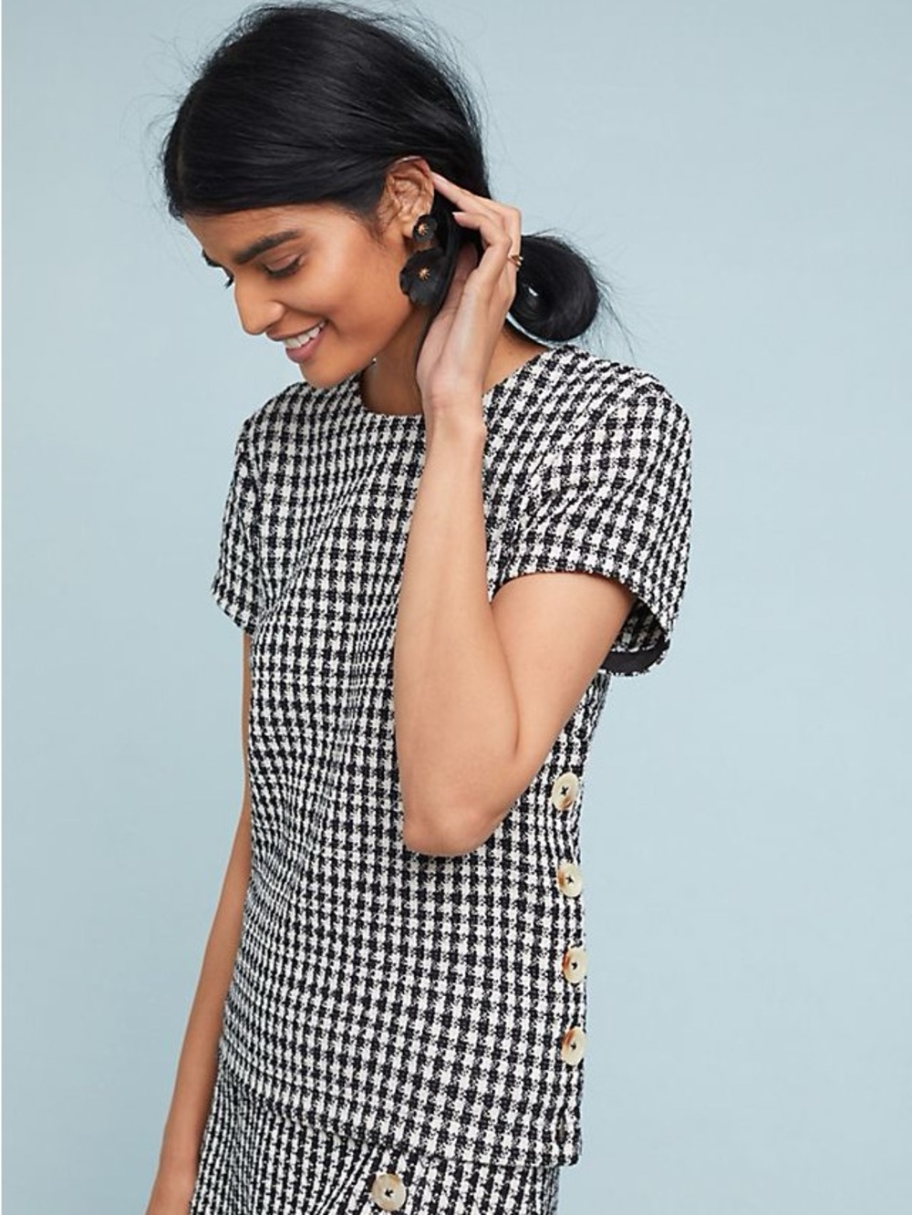 Maeve Townsend Tweed Houndstooth Blouse Size 14